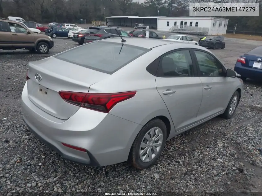 3KPC24A63ME147279 2021 Hyundai Accent Se