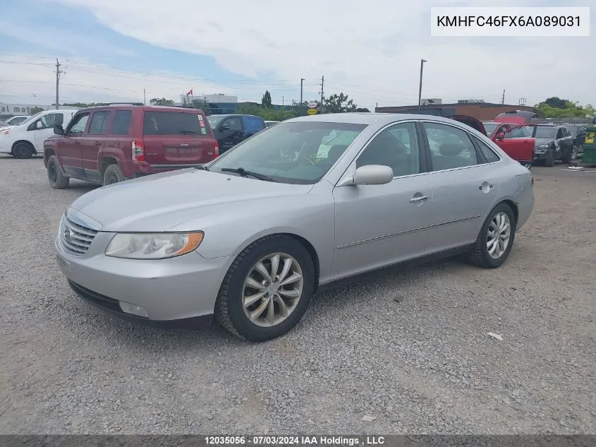 2006 Hyundai Azera Se/Limited VIN: KMHFC46FX6A089031 Lot: 12035056