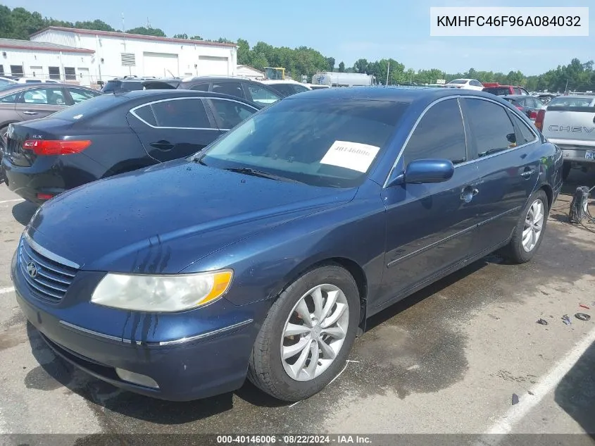 2006 Hyundai Azera Limited/Se VIN: KMHFC46F96A084032 Lot: 40146006