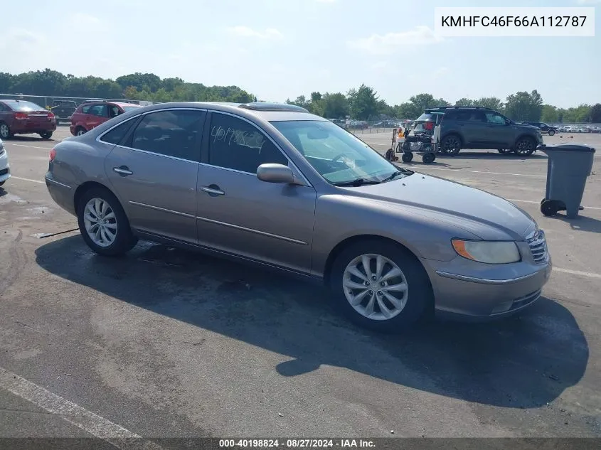 2006 Hyundai Azera Limited/Se VIN: KMHFC46F66A112787 Lot: 40198824