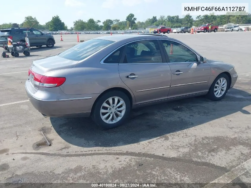 2006 Hyundai Azera Limited/Se VIN: KMHFC46F66A112787 Lot: 40198824