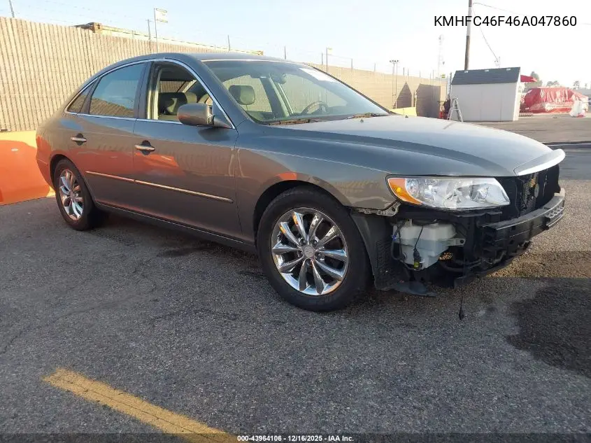 KMHFC46F46A047860 2006 Hyundai Azera Limited/Se