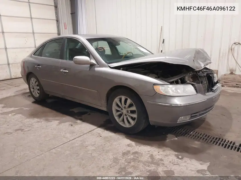 2006 Hyundai Azera Limited/Se VIN: KMHFC46F46A096122 Lot: 44951223
