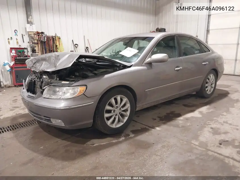 2006 Hyundai Azera Limited/Se VIN: KMHFC46F46A096122 Lot: 44951223