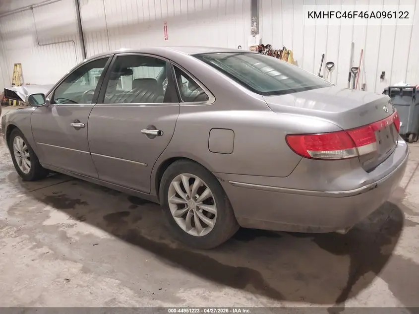 2006 Hyundai Azera Limited/Se VIN: KMHFC46F46A096122 Lot: 44951223