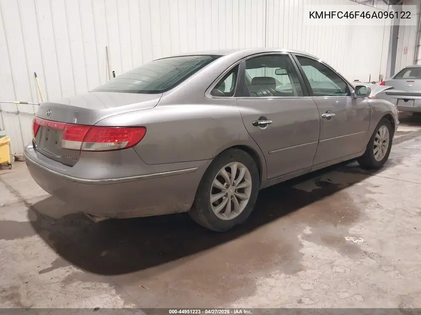 2006 Hyundai Azera Limited/Se VIN: KMHFC46F46A096122 Lot: 44951223