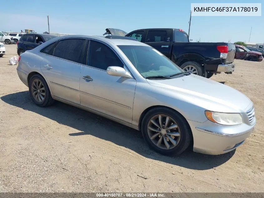 2007 Hyundai Azera Limited/Se VIN: KMHFC46F37A178019 Lot: 40150707