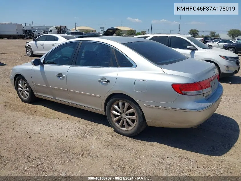 2007 Hyundai Azera Limited/Se VIN: KMHFC46F37A178019 Lot: 40150707