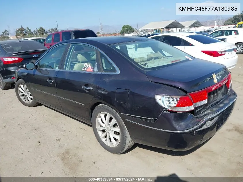 2007 Hyundai Azera Limited/Se VIN: KMHFC46F77A180985 Lot: 40359894