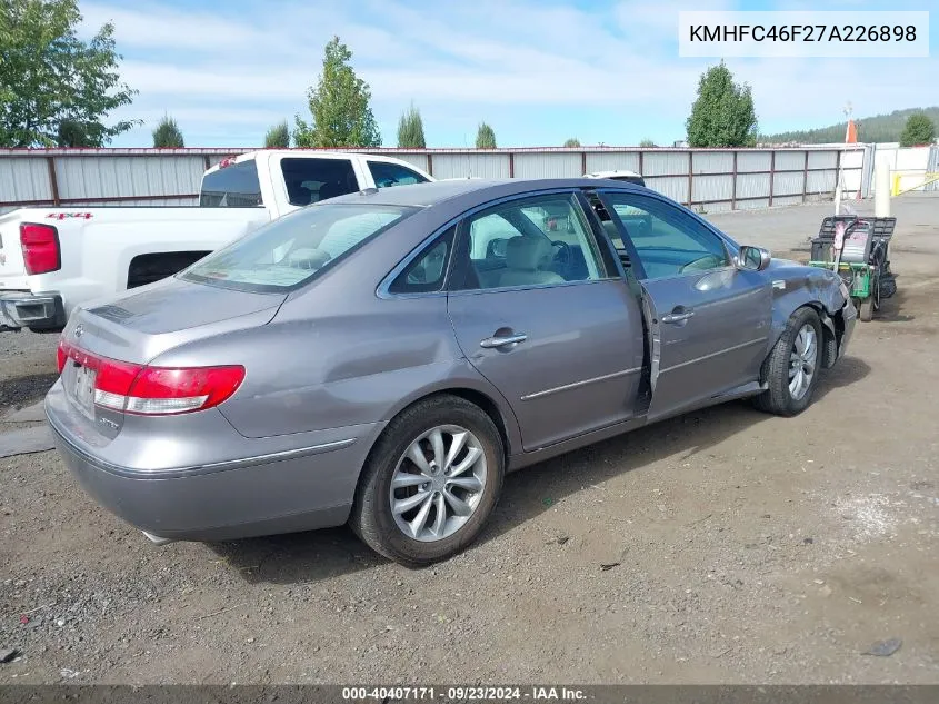 2007 Hyundai Azera Se/Limited VIN: KMHFC46F27A226898 Lot: 40407171