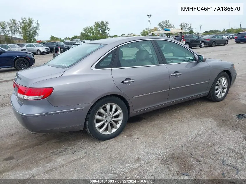 KMHFC46F17A186670 2007 Hyundai Azera Limited/Se