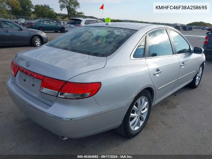 KMHFC46F38A258695 2008 Hyundai Azera Limited