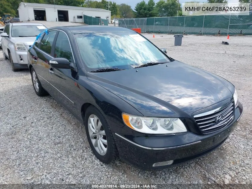 2008 Hyundai Azera Se/Limited VIN: KMHFC46F28A263239 Lot: 40378914