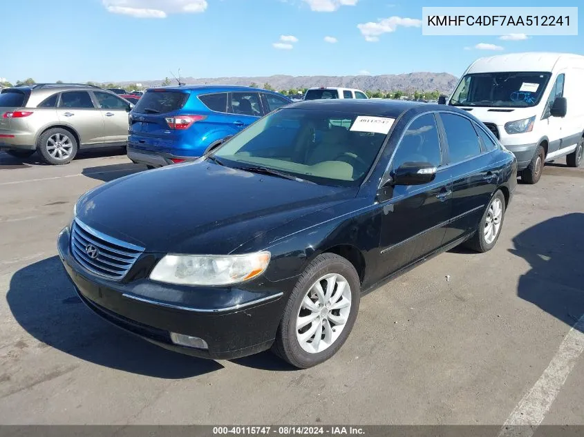 KMHFC4DF7AA512241 2010 Hyundai Azera Limited