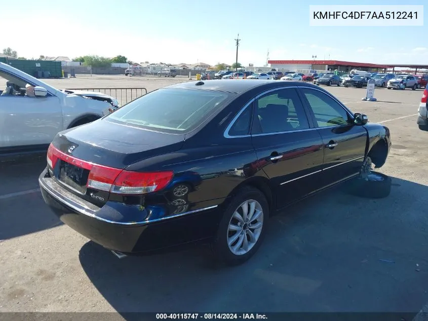 2010 Hyundai Azera Limited VIN: KMHFC4DF7AA512241 Lot: 40115747