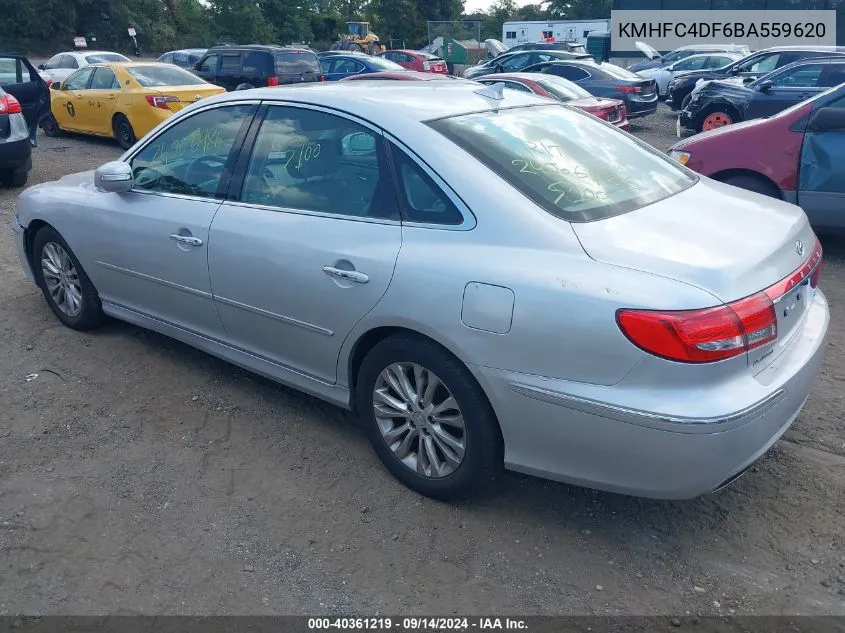 2011 Hyundai Azera Limited VIN: KMHFC4DF6BA559620 Lot: 40361219