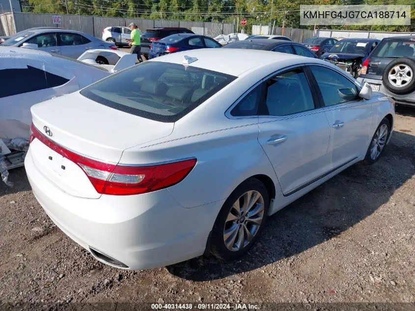 2012 Hyundai Azera Gls/Limited VIN: KMHFG4JG7CA188714 Lot: 40314438