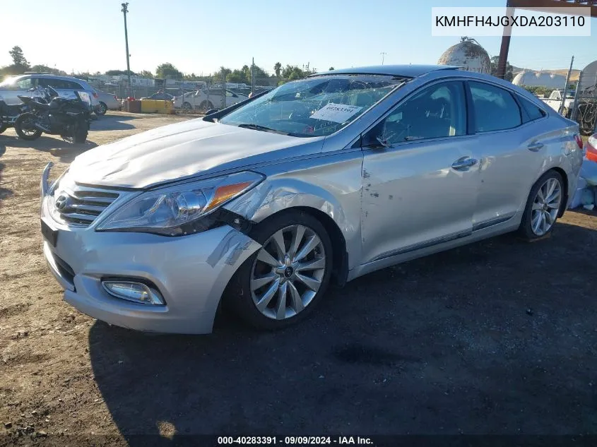 2013 Hyundai Azera VIN: KMHFH4JGXDA203110 Lot: 40283391