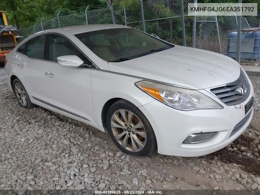 2014 Hyundai Azera VIN: KMHFG4JG6EA351792 Lot: 40189825