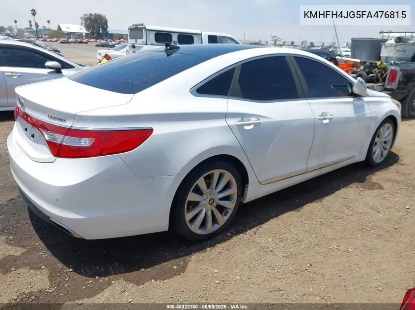 2015 Hyundai Azera Limited VIN: KMHFH4JG5FA476815 Lot: 45322180
