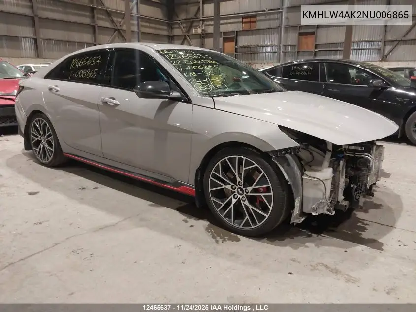 KMHLW4AK2NU006865 2022 Hyundai Elantra N Manual
