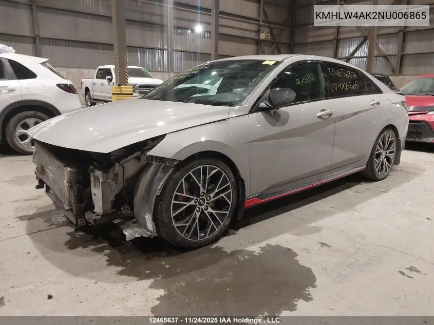 KMHLW4AK2NU006865 2022 Hyundai Elantra N Manual