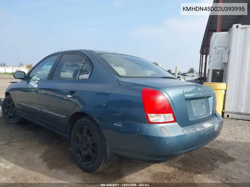 KMHDN45D02U393995 2002 Hyundai Elantra Gls