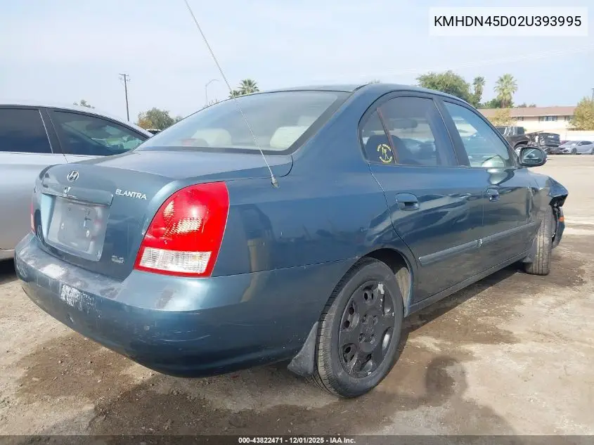 KMHDN45D02U393995 2002 Hyundai Elantra Gls