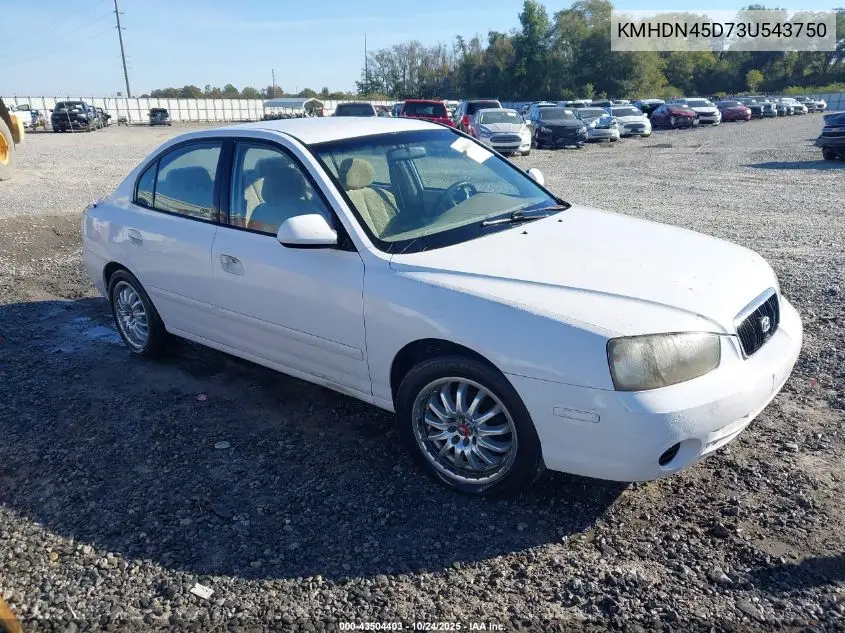 KMHDN45D73U543750 2003 Hyundai Elantra Gls/Gt