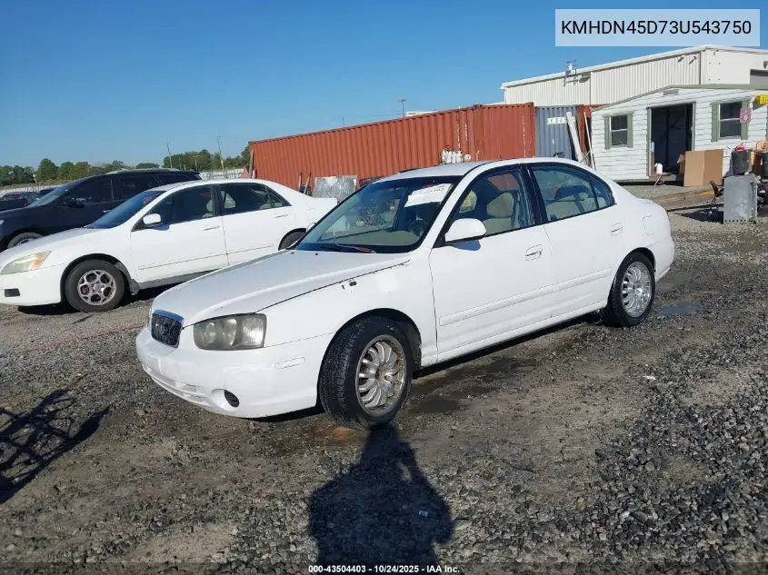 KMHDN45D73U543750 2003 Hyundai Elantra Gls/Gt