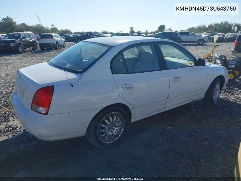 KMHDN45D73U543750 2003 Hyundai Elantra Gls/Gt