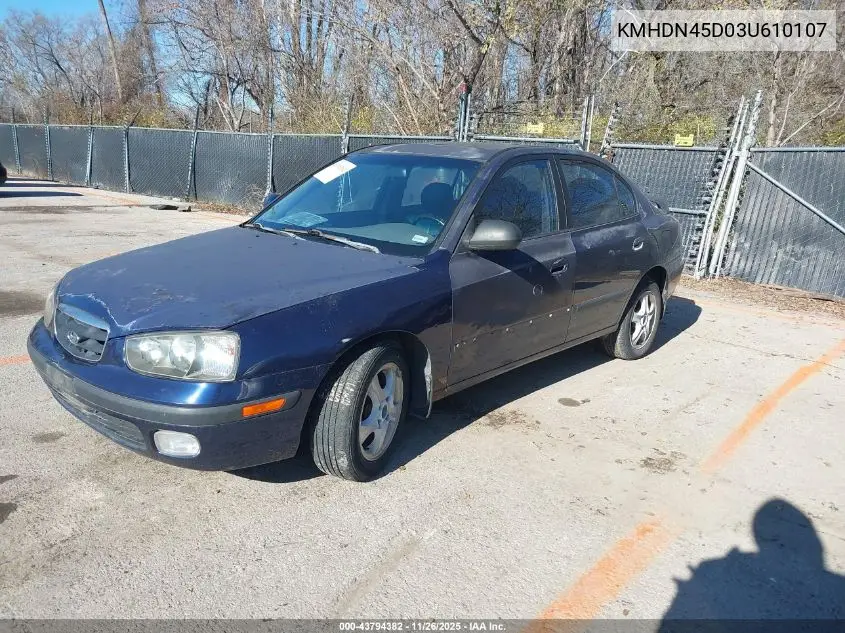 KMHDN45D03U610107 2003 Hyundai Elantra Gls/Gt