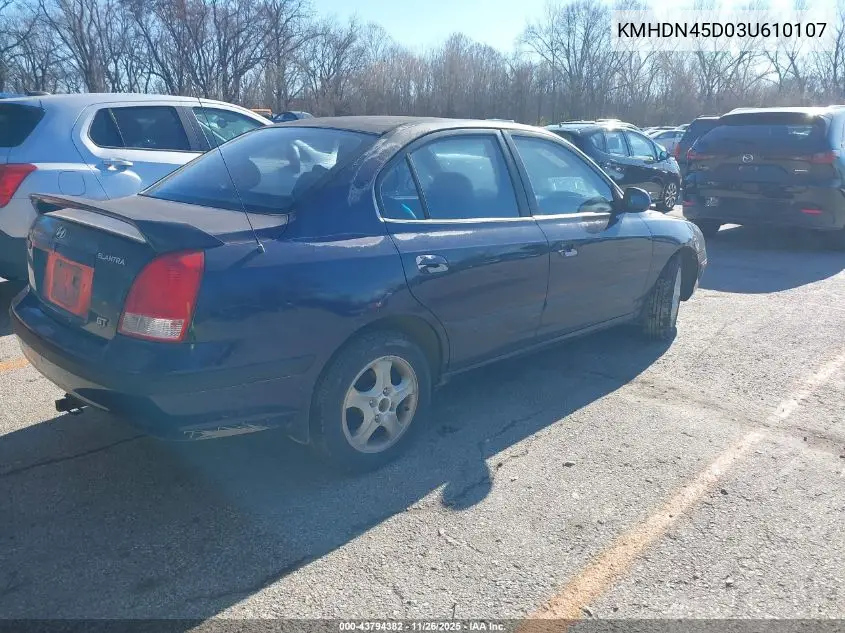 KMHDN45D03U610107 2003 Hyundai Elantra Gls/Gt