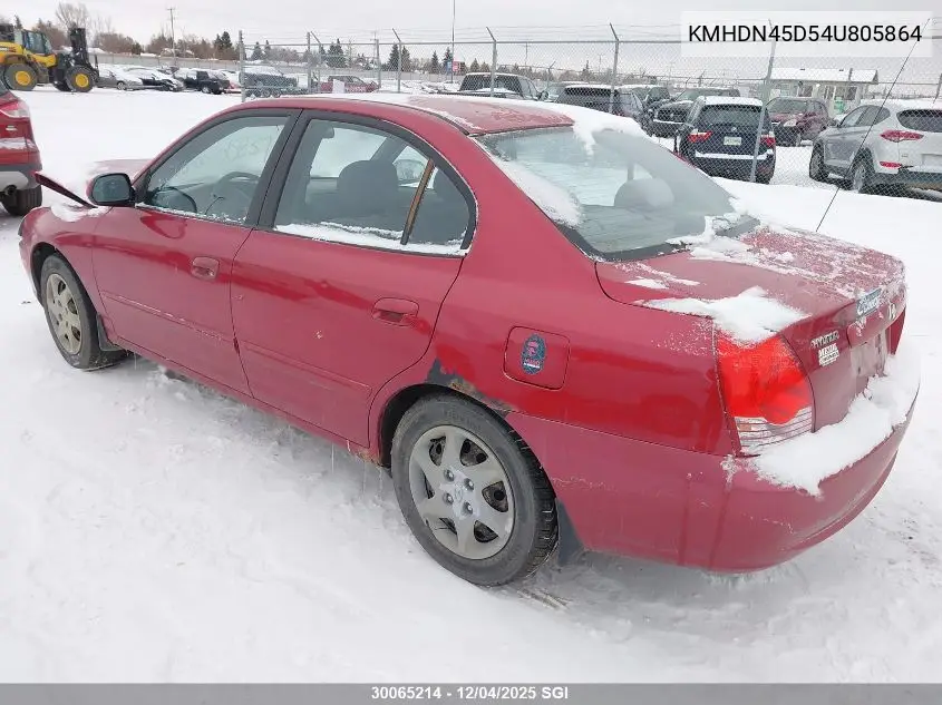KMHDN45D54U805864 2004 Hyundai Elantra Gls/Gt