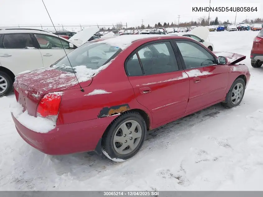 KMHDN45D54U805864 2004 Hyundai Elantra Gls/Gt