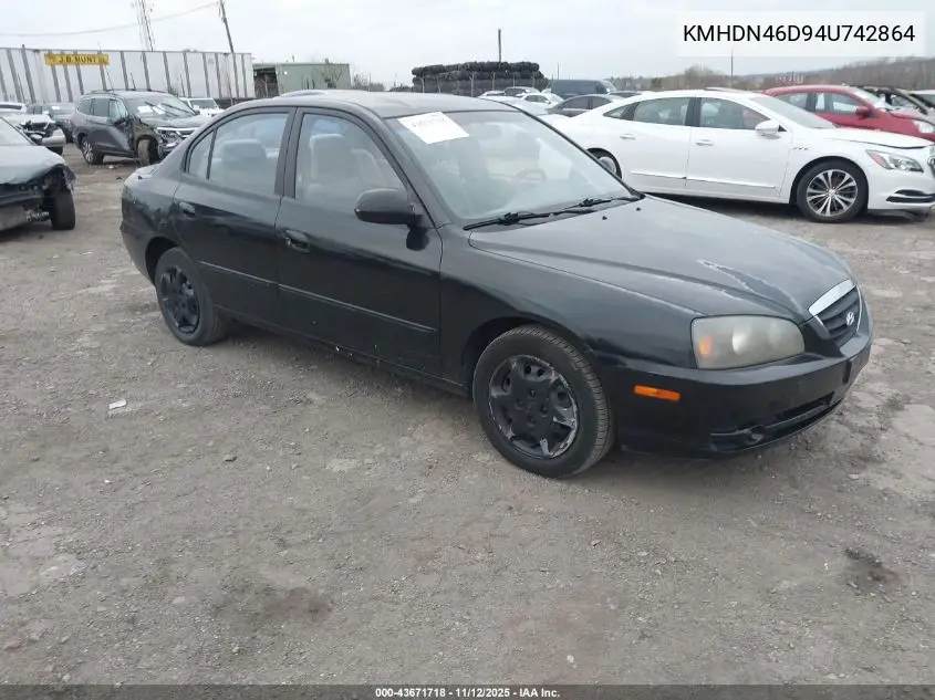KMHDN46D94U742864 2004 Hyundai Elantra Gls/Gt