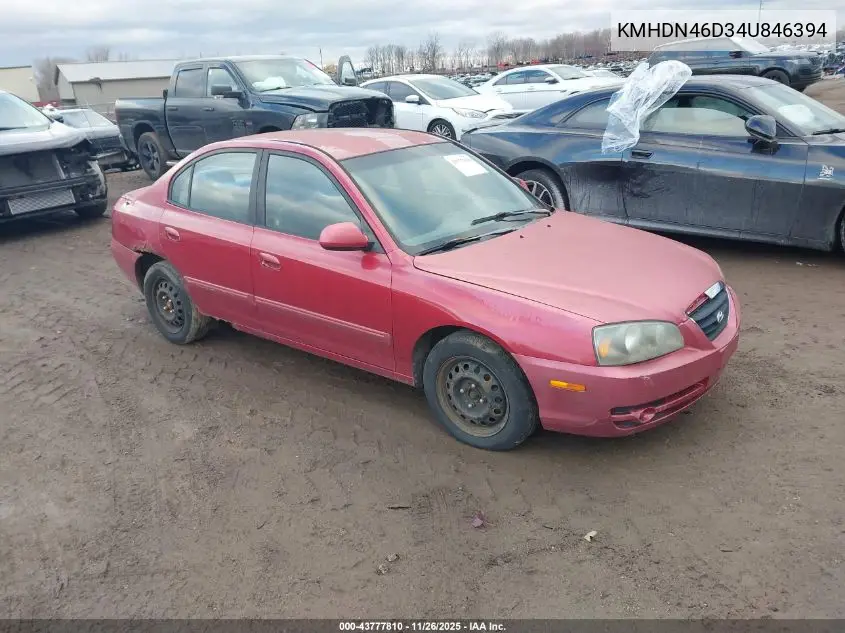 KMHDN46D34U846394 2004 Hyundai Elantra Gls/Gt