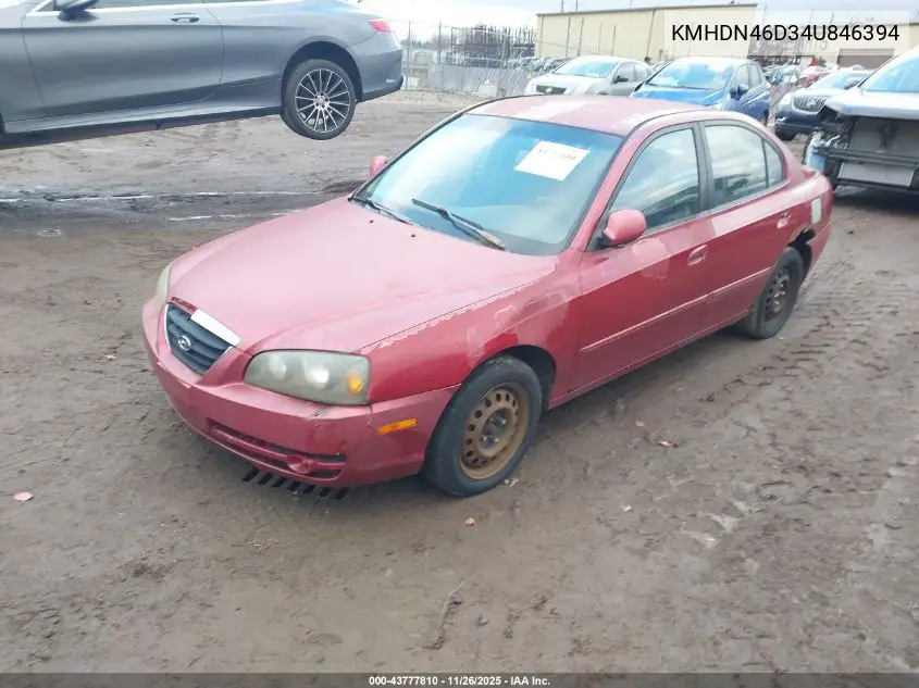 KMHDN46D34U846394 2004 Hyundai Elantra Gls/Gt