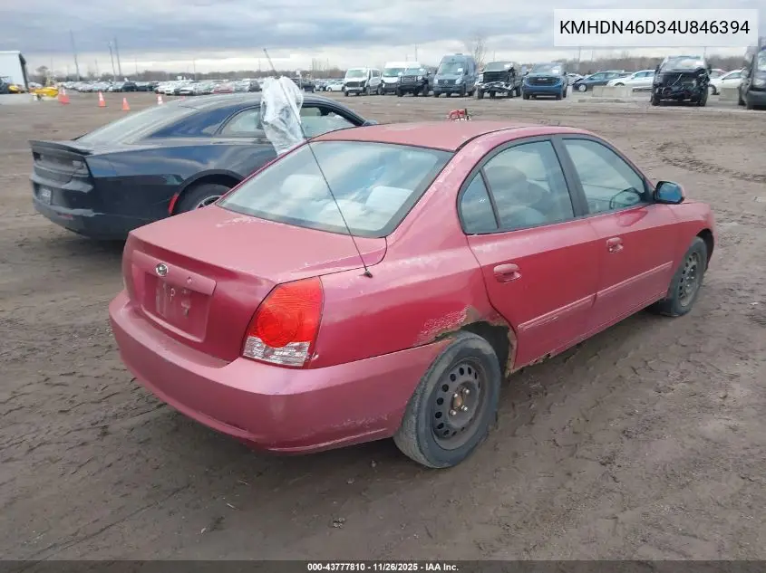 KMHDN46D34U846394 2004 Hyundai Elantra Gls/Gt
