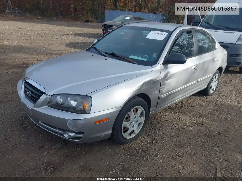 KMHDN46D55U015867 2005 Hyundai Elantra Gls/Gt
