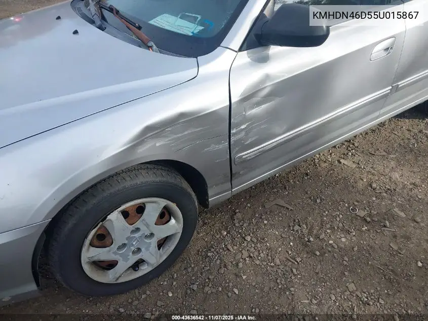 KMHDN46D55U015867 2005 Hyundai Elantra Gls/Gt