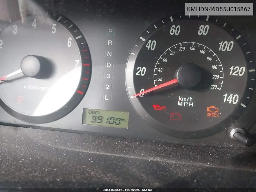 KMHDN46D55U015867 2005 Hyundai Elantra Gls/Gt