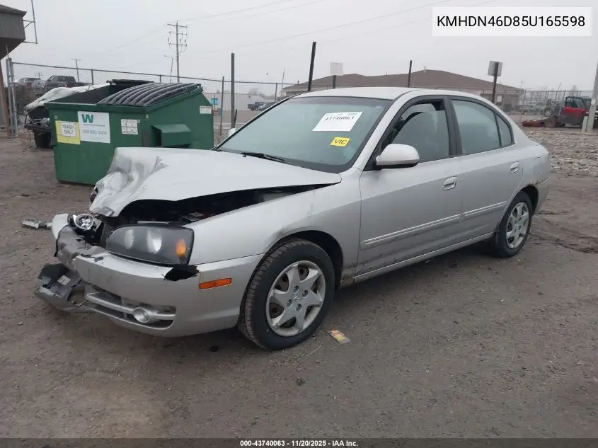 KMHDN46D85U165598 2005 Hyundai Elantra Gls/Gt