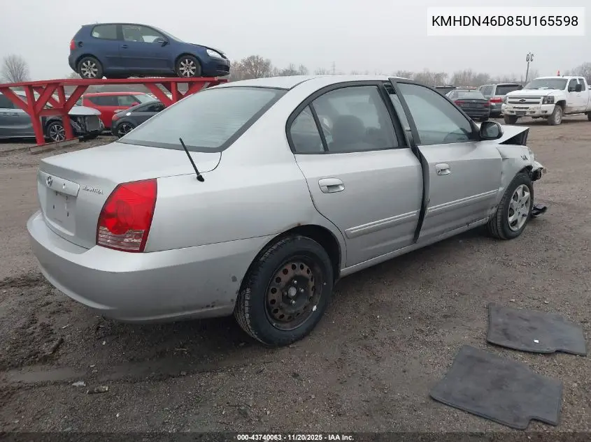 KMHDN46D85U165598 2005 Hyundai Elantra Gls/Gt