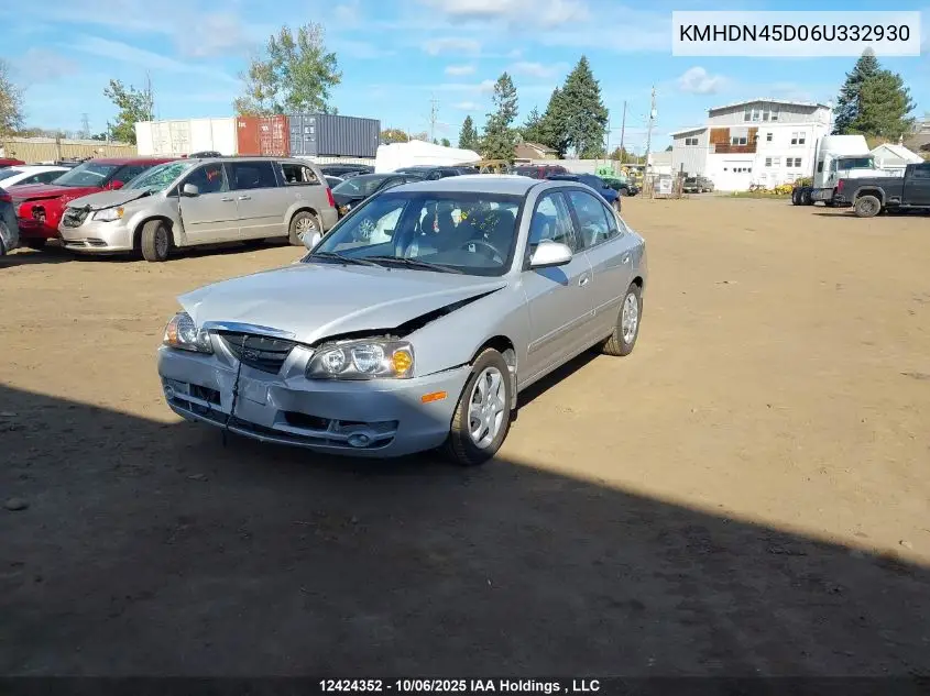 KMHDN45D06U332930 2006 Hyundai Elantra Se/Ve