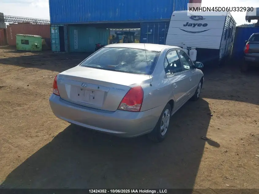 KMHDN45D06U332930 2006 Hyundai Elantra Se/Ve