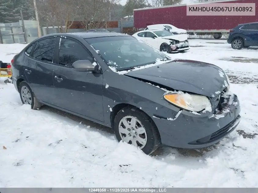 KMHDU45D67U160892 2007 Hyundai Elantra