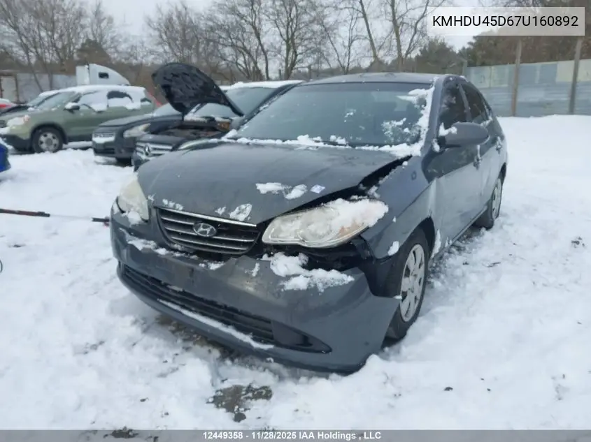 KMHDU45D67U160892 2007 Hyundai Elantra