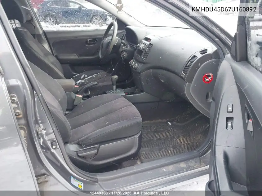 KMHDU45D67U160892 2007 Hyundai Elantra
