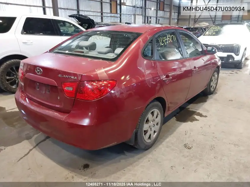 KMHDU45D47U030934 2007 Hyundai Elantra